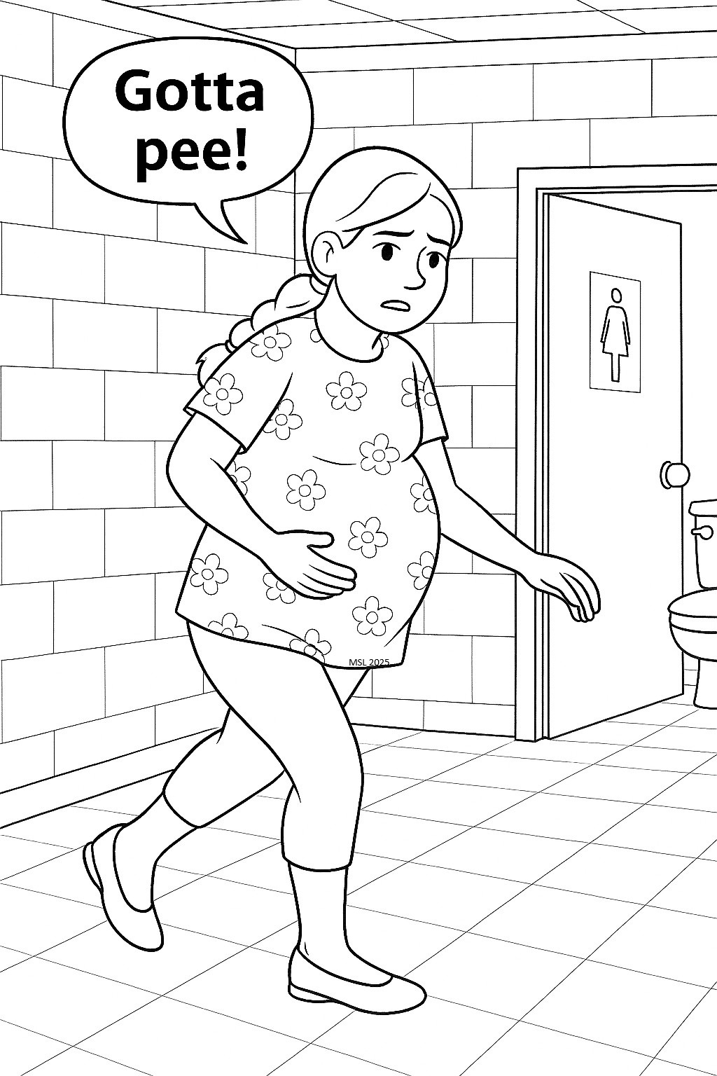 A Pregnant Casey runs to the bathroom