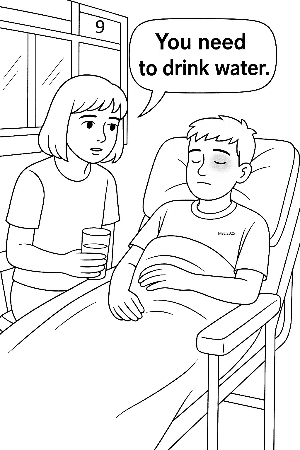 9. Madie sitting with Tony in admin hallway