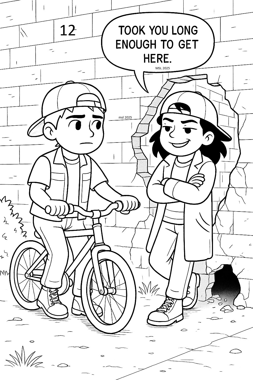 12. The Runt and Sam meeting on the backside of the mall